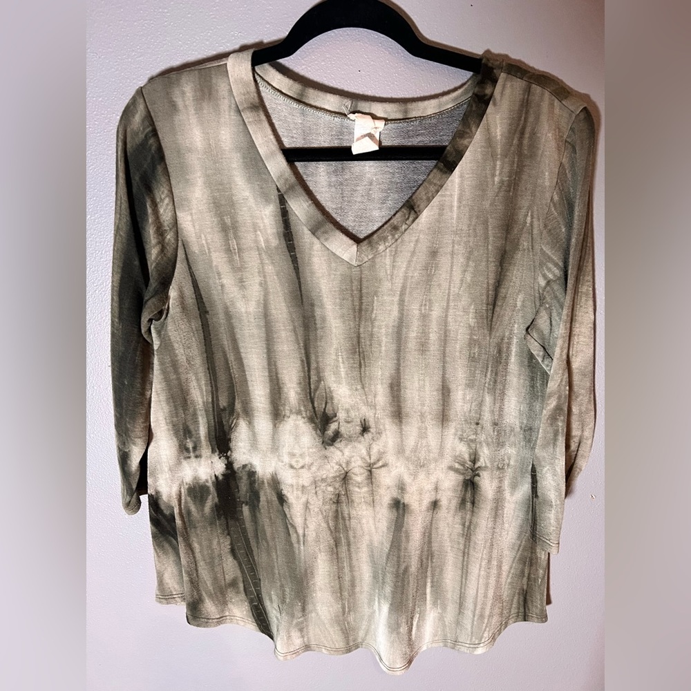 P&Rose 3/4 Sleeve V-Neck Tunic Sz S